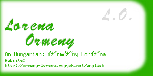 lorena ormeny business card